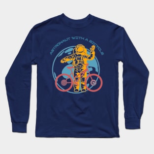 Astronaut With Bicycle, Earth Long Sleeve T-Shirt